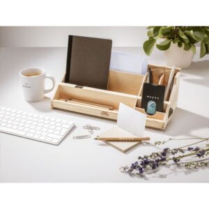 Caja madera para regalo botella vino y organizador escritorio