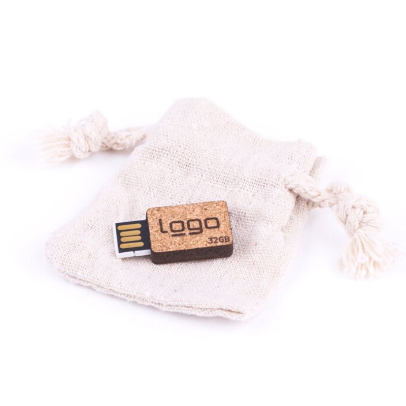 Mini USB corcho FSC rectangular - Imagen 3