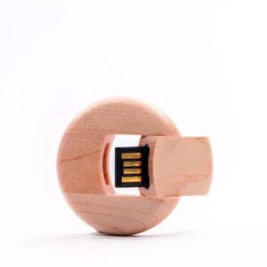 USB Round Madera